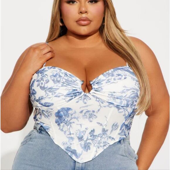 NWT Fashion Nova Mykonos Corset Top. Ivory 2X - Picture 1 of 15